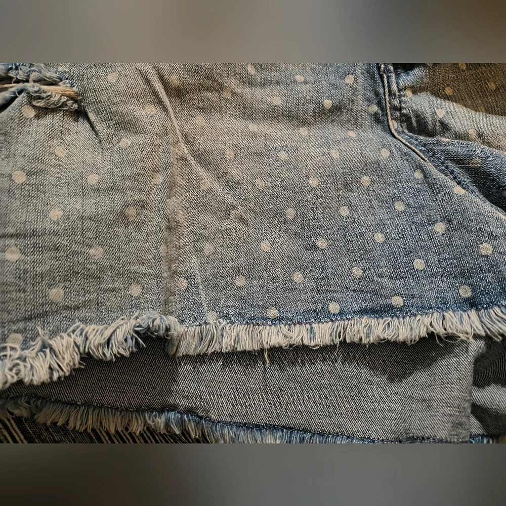 torrid Light Blue Polka Dot Denim Shorts - Picture 5 of 8